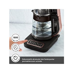 Robotea Pro Connect 4 In 1 Konuşan Cam Çay Makinesi Rosegold