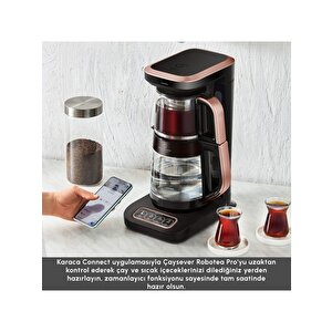 Robotea Pro Connect 4 In 1 Konuşan Cam Çay Makinesi Rosegold