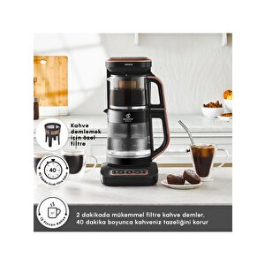 Robotea Pro Connect 4 In 1 Konuşan Cam Çay Makinesi Rosegold
