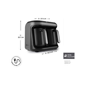 Hatır Hüp Düet Aroma Türk Kahve Makinesi Space Gray 10 Fincan Kapasiteli