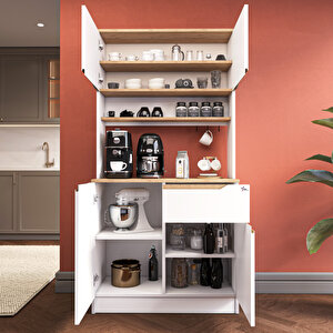 Çok Amaçlı Kahve Köşesi Dolabı Kendinden Kulplu Pamukkale K_401