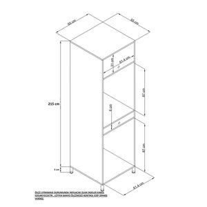 Çamaşır&kurutma Makinesi Dolabı Mdf Beyaz