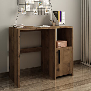 Kuzey Tek Kapaklı Çalışma Masası – Minimal Tasarım, Antik Ceviz Antik Ceviz