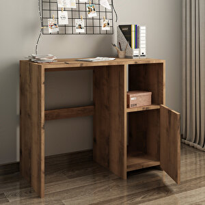 Kuzey Tek Kapaklı Çalışma Masası – Minimal Tasarım, Antik Ceviz Antik Ceviz