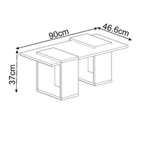 Matris Modern Orta Sehpa – Geometrik Tasarım Ve Şık Detaylar, Traverten/antrasit