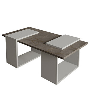 Matris Modern Orta Sehpa – Geometrik Tasarım Ve Şık Detaylar, Gordion Mermer/gri