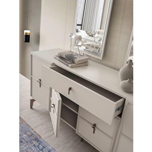 Ay Işığı Çekmeceli Dolaplı Aynasız Büfe Konsol 180x47x82cm