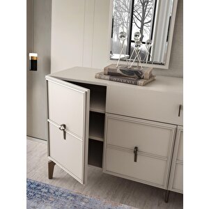 Ay Işığı Çekmeceli Dolaplı Aynasız Büfe Konsol 180x47x82cm