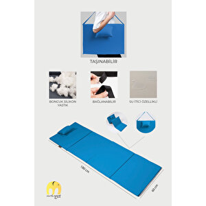 Taşınabilir, Katlanabilir Çanta Şezlong Minderi - Mavi