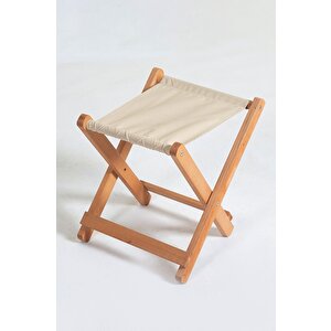 Kamp Karavan Piknik Balkon Bahçe Ahşap Sehpalı Tabure Seti 2+1