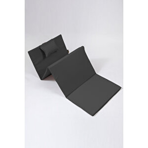 Katlanır Taşınabilir Çanta Şezlong Minderi, Yastıklı - Antrasit