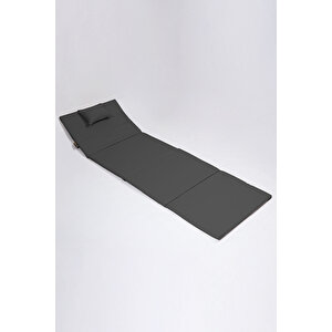 Katlanır Taşınabilir Çanta Şezlong Minderi, Yastıklı - Antrasit