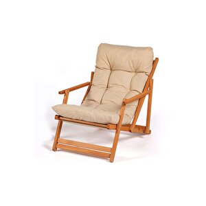 Simona Grand Şezlong Bahce Balkon Teras Ahşap Katlanır Şezlong