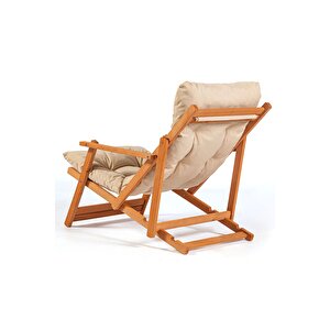 Simona Grand Şezlong Bahce Balkon Teras Ahşap Katlanır Şezlong