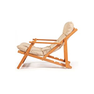 Simona Grand Şezlong Bahce Balkon Teras Ahşap Katlanır Şezlong