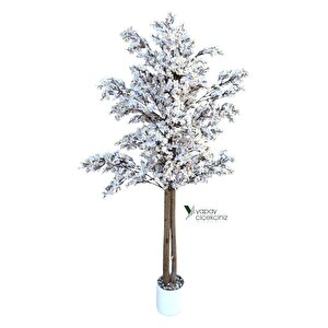 Yapay Ağaç 150 Cm Yoğun Yapraklı Yapay Sakura Japon Bahardalı Ağacı Beyaz