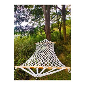 Relax Ipek Hamak -çift Kişilik Çift Örgü Pamuk Hamak El Örgüsü Sık Örgülü Bahçe Piknik Kamp Salıncak
