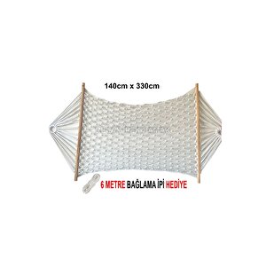 Relax Ipek Hamak -gondol Hamak 3.30cm En 1.40 El Örgüsü Sık Örgülü Bahçe Piknik Kamp Salıncak