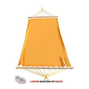 Relax İpek Hamak-kumaş Hamak Çift Kişilik Sarı Renk Bahçe Piknik Kamp Salıncak