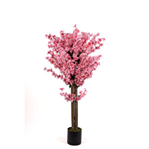 120 Cm Yoğun Yapraklı Pembe Yapay Japon Bahardalı Ağacı