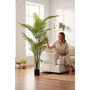 190 Cm Islak Dokulu 14 Dallı Lüks Yapay Areka Ağacı