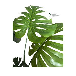 150 Cm 7 Dallı Islak Dokulu İri Yapraklı Lüks Yapay Monstera Deve Tabanı Ağacı