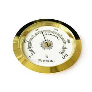 Analog Higrometre Nem Ölçer Humidor Puro Kutusu İçin Metal Çerçeve Sarı-beyaz 50mm