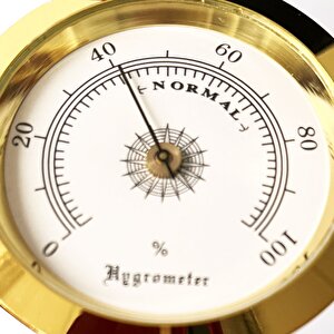 Analog Higrometre Nem Ölçer Humidor Puro Kutusu İçin Metal Çerçeve Sarı-beyaz 50mm
