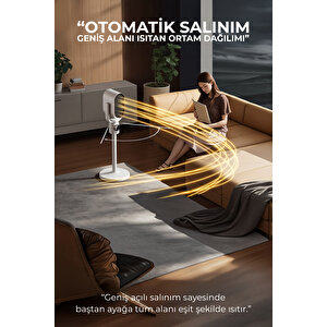 Teleskopik Ayaklı Isıtıcı Beyaz