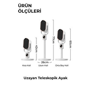 Teleskopik Ayaklı Isıtıcı Beyaz