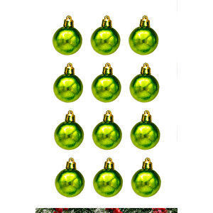 Waldern Yılbaşı Çam Ağacı 12li Cici Top 3cm Yılbaşı Süs