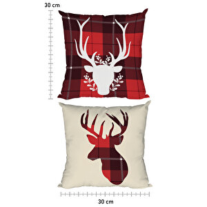 Waldern Yılbaşı Dekorasyon Kırlent Yastık 30x60cm Dekoratif Yılbaşı Süsü