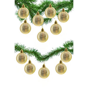 5 Cm 12li Cici Top Parlak Yılbaşı Ağaç Süsü