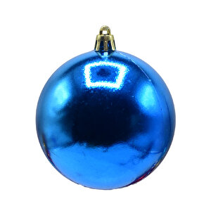 Waldern 6 Lı 10 Cm Parlak Yılbaşı Ağacı Süsü Cici Top Mavi