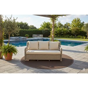 Lüks Rattan Oturma Ve Yemek Seti 7 Kişilik Bahçe ve Balkon