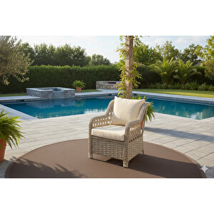 Lüks Rattan Oturma Ve Yemek Seti 7 Kişilik Bahçe ve Balkon