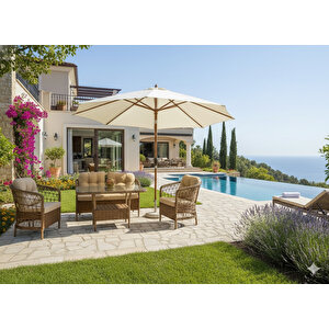 Palmiye Rattan Lüks Oturma Grubu