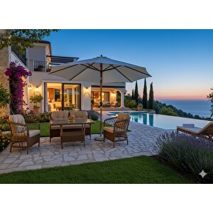 Palmiye Rattan Lüks Oturma Grubu