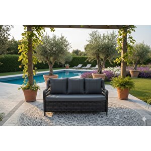 Lüks Rattan Oturma Ve Yemek Seti 7 Kişilik Bahçe ve Balkon