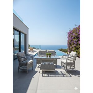 Palmiye Rattan Lüks Oturma Grubu