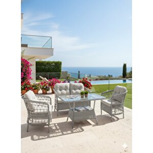 Palmiye Rattan Lüks Oturma Grubu