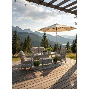 Palmiye Rattan Lüks Oturma Grubu