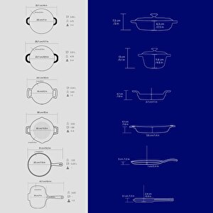 Lava Döküm 6x Trendy Serisi 9 Parça Tencere & Tava Seti