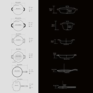 Lava Döküm 6x Trendy Serisi 9 Parça Tencere & Tava Seti