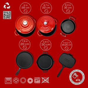 Lava Döküm 6x Trendy Serisi 9 Parça Tencere & Tava Seti