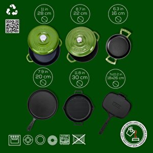 Lava Döküm 6x Trendy Serisi 9 Parça Tencere & Tava Seti