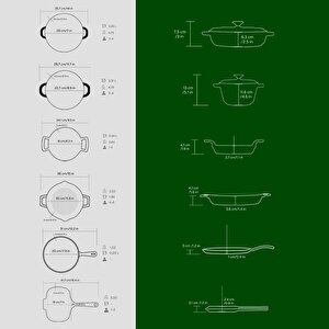 Lava Döküm 6x Trendy Serisi 9 Parça Tencere & Tava Seti