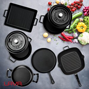 Lava Döküm 6x Trendy Serisi 8 Parça Tencere & Tava Seti