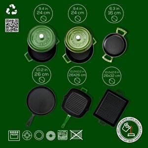 Lava Döküm 6x Trendy Serisi 8 Parça Tencere & Tava Seti