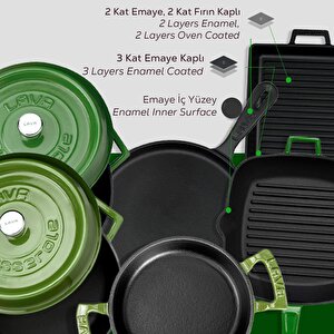 Lava Döküm 6x Trendy Serisi 8 Parça Tencere & Tava Seti